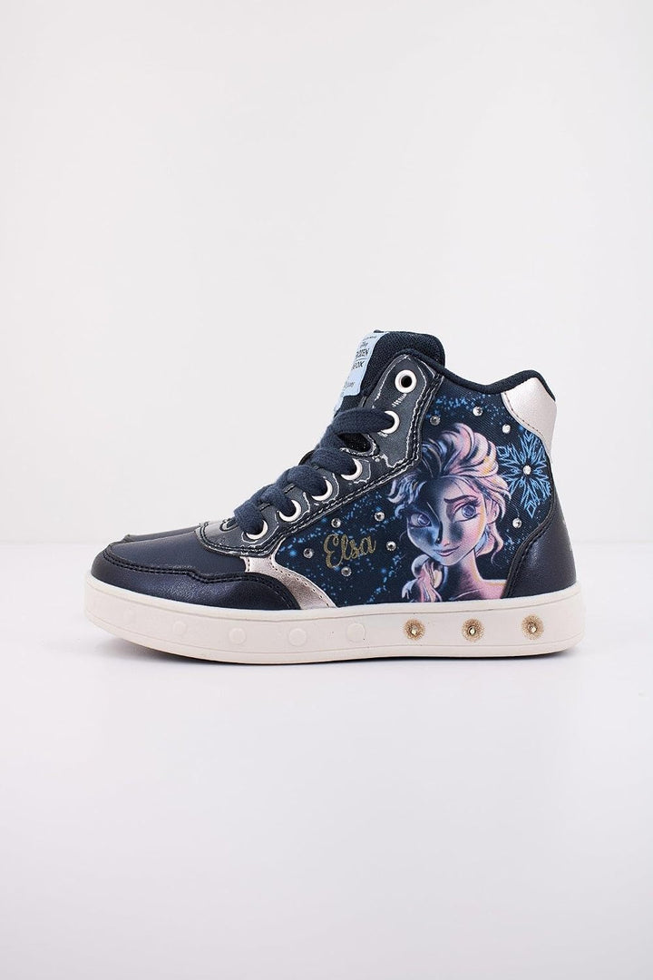 Geox Mädchen J Skylin Girl E Sneakers, 24 EU Navy Platinum
