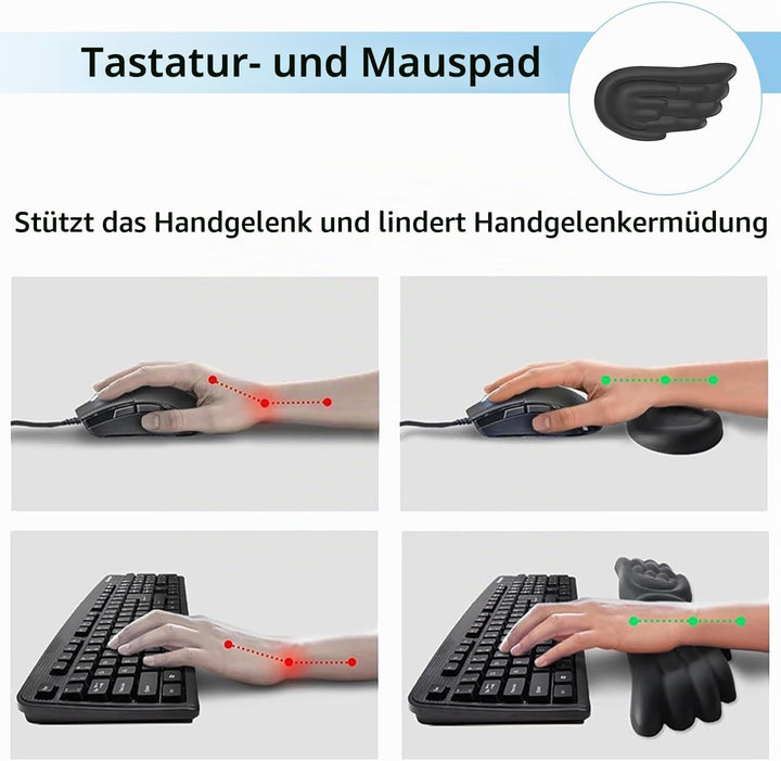 2 Stück Wolke Handballenauflage Tastatur, Handballenauflage Tastatur Maus Set, ergonomisches Handgel