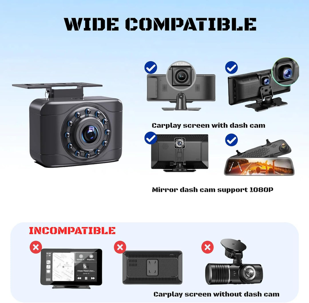 4 Pin Rückfahrkamera für Spiegel Dash Cam AHD1080P, 4 Pin zu 2,5 mm Jack Fahrzeug Backup Kamera Dash