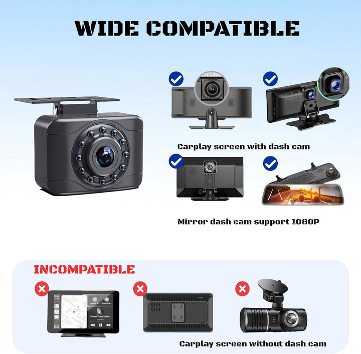 4 Pin Rückfahrkamera für Spiegel Dash Cam AHD1080P, 4 Pin zu 2,5 mm Jack Fahrzeug Backup Kamera Dash