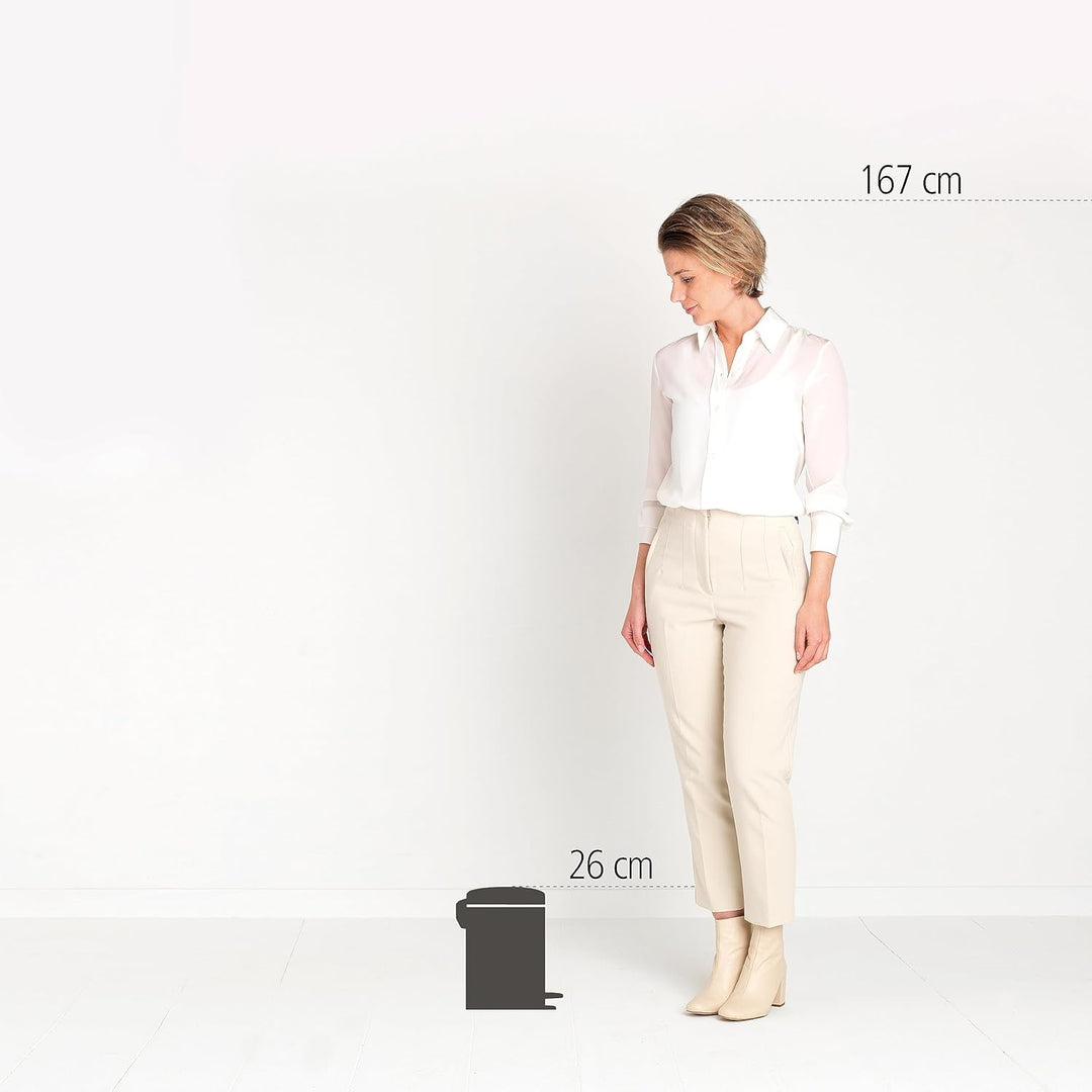 Brabantia 113222 Treteimer mit Inneneimer aus Kunststoff, stahl, Matt Stahl, 3 Liter 3 Liter Matt St
