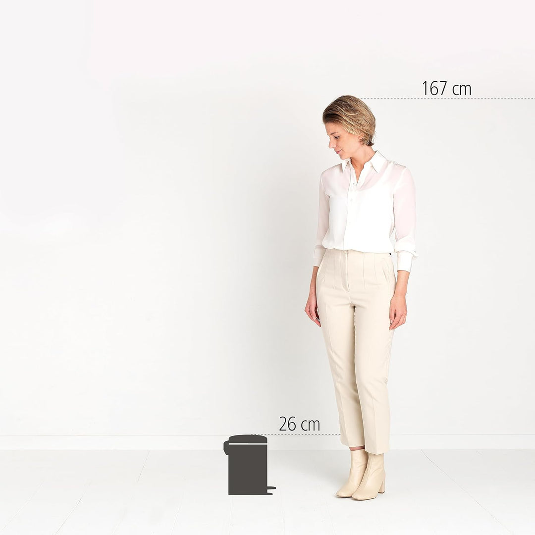 Brabantia 113147 GG172 Treteimer mit Inneneimer aus Kunststoff, stahl, Brilliant Steel, 3,Liter 3 Li