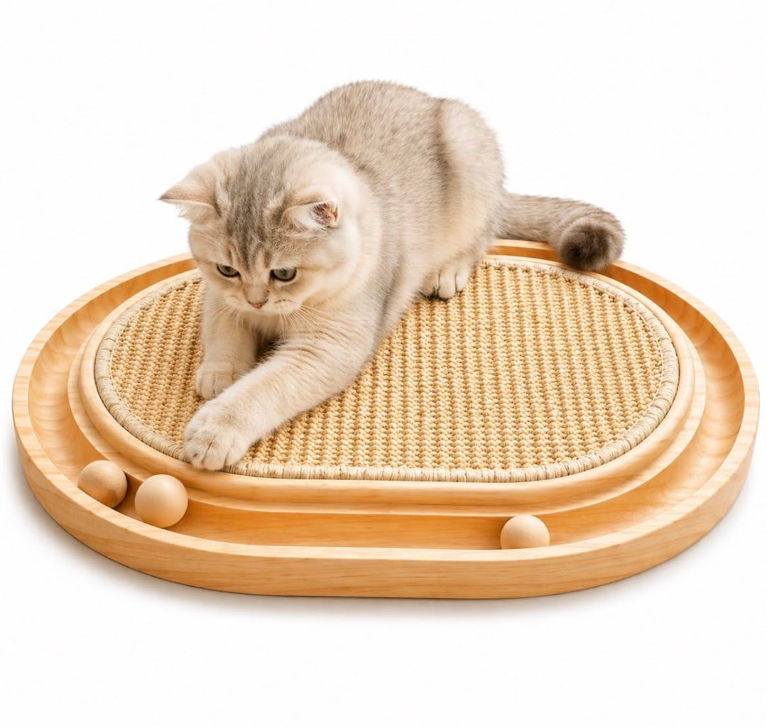 Sisal Kratzbrett - 2-IN-1 Katzen Spielzeug, Widerstandsfähig &amp; Natürliche Sisal Pad - 43x33x3cm Krat
