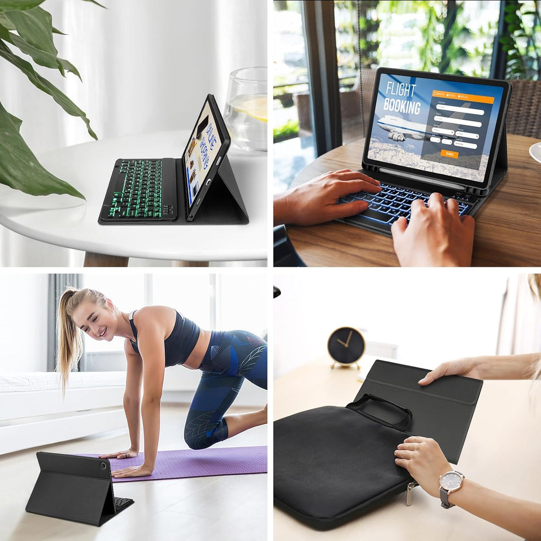 Tastatur für Samsung Tablet A9 Plus - für Galaxy Tab A9 Plus Hülle mit Tastatur, Tastatur Beleuchtun