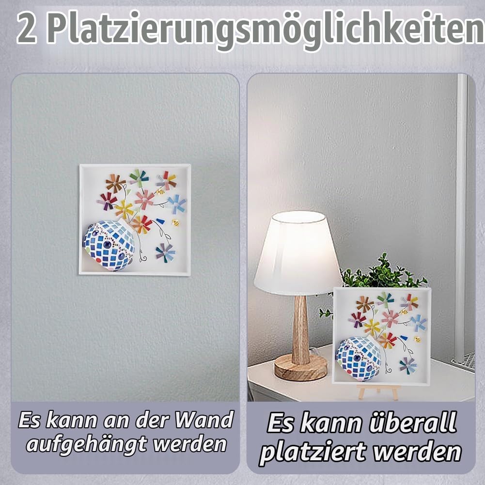WEBEEDY DIY Mosaik Malset Handgemachtes Blumenvasenmuster Quadratischer Rahmen Mosaikkunst Und Handw
