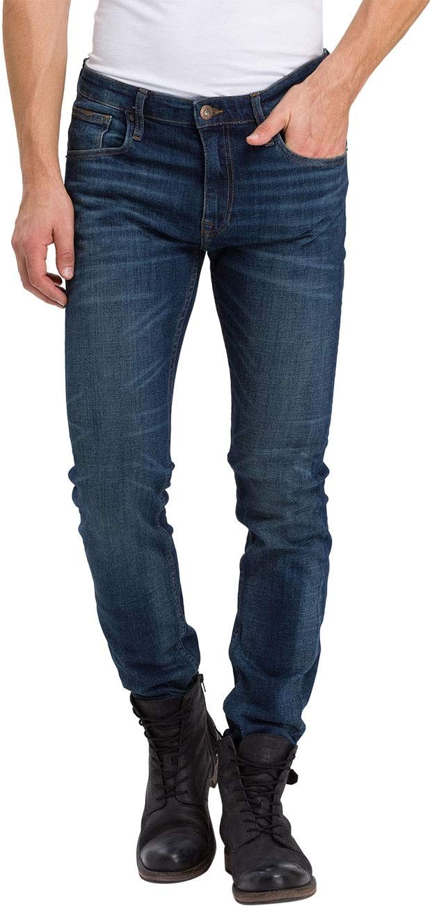 Cross Jeans Herren Damien Slim Jeans 30W / 34L Blau (Dirty Blue 018), 30W / 34L Blau (Dirty Blue 018