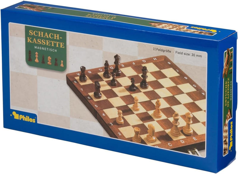 Philos 2710 - Schach, Schachspiel, Reiseschach, Feld 30 mm, Königshöhe 48 mm, magnetisch