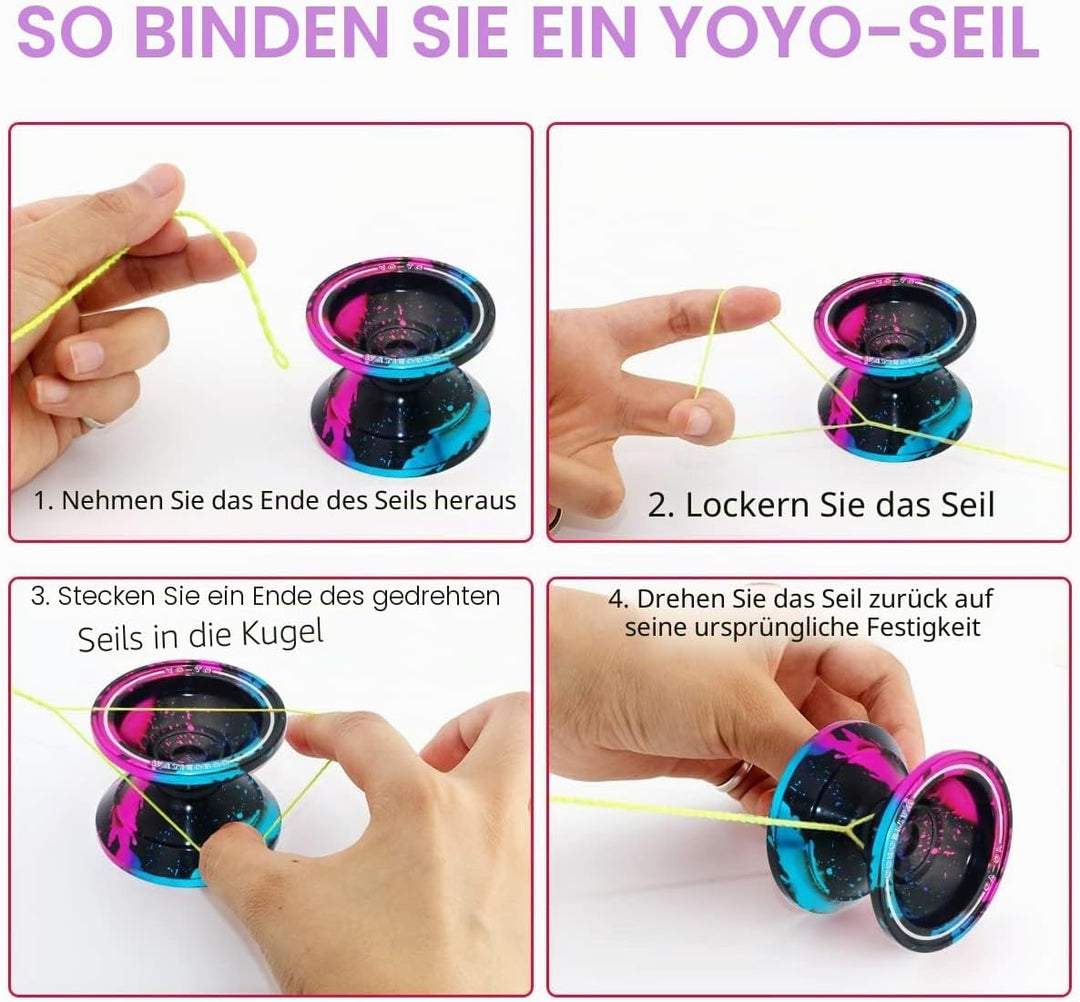 WATIEOBOO Profi-JoJo aus Metall, Nicht reagierendes JoJo für Erwachsene, professionelles Stunt Jo-Jo