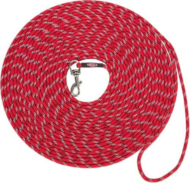 TRIXIE Welpenleine XXS–XS, 8 m ø 4 mm in rot - Trainingsleine für junge Hunde - für Welpen und sehr