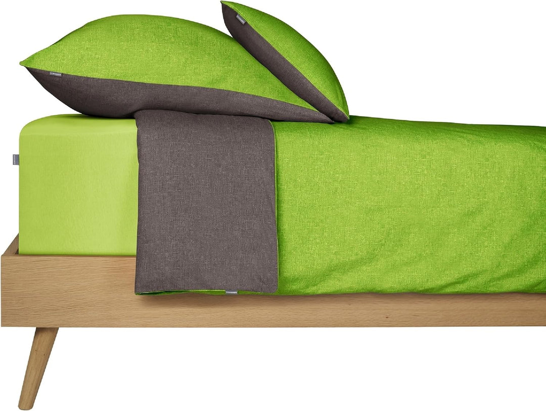 Schiesser Wende-Bettwäscheset Doubleface in angenehm glatter Renforcé Qualität, Made IN Green, Farbe