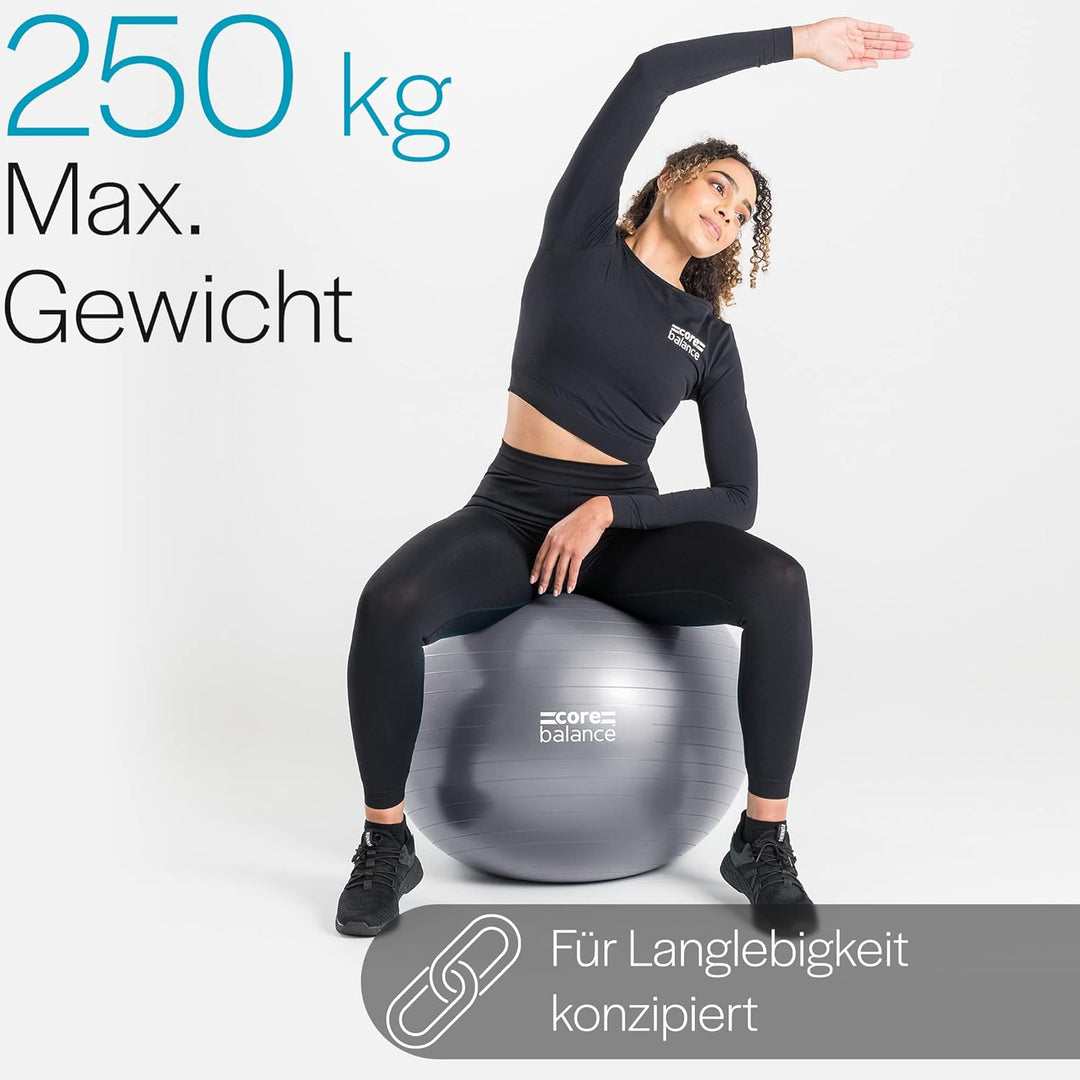 Core Balance, berstsicherer Gymnastikball - für Fitness Yoga Schwangerschaft - 55cm 65cm 75cm 85cm -