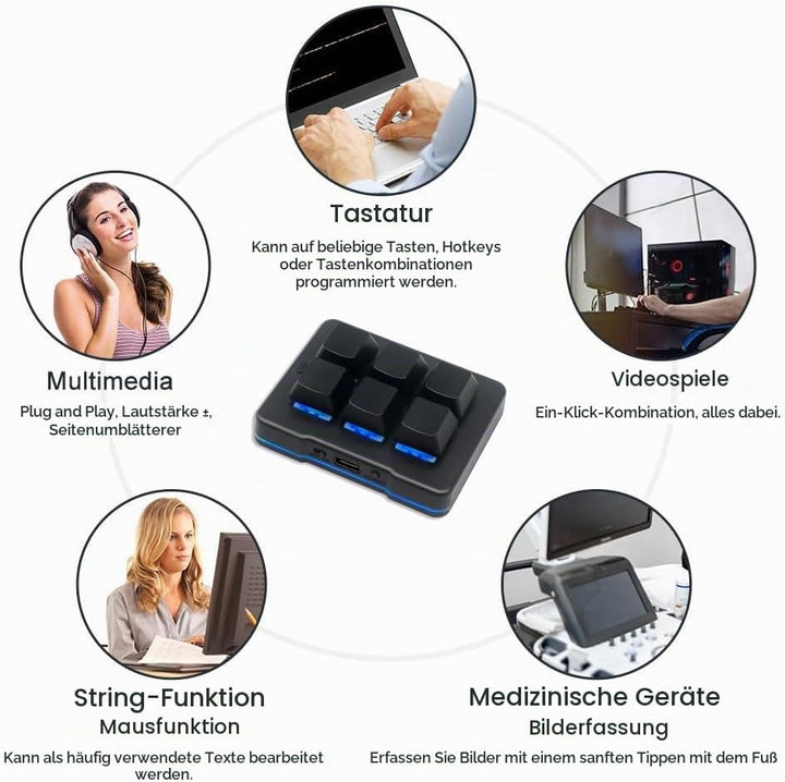 6 Tasten Mini Keypad Wireless USB Mechanische Gaming Makro Tastatur Customized Programmierbare OSU T