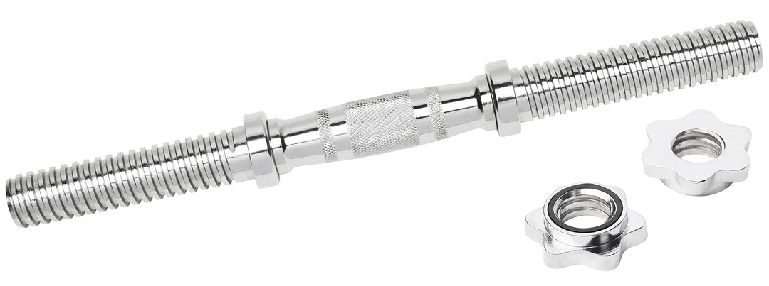Bad Company Chrom Kurzhantelstange mit drehbaren, ergonomischen Griffen und Gewinde-Auflageflächen i