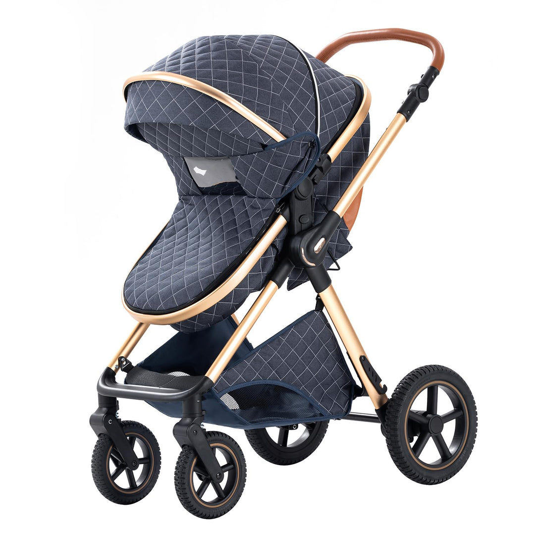 BEBBY 3-in-1 Kinderwagen KombiKinderwagen-Set 2-in-1 Buggy faltbar Luxus Hochlandschaft Neugeborenes