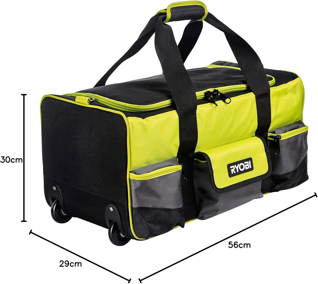 RYOBI Handwerkertasche mit Schultergurt Grösse L RSSLTB2 (integrierten Rollen,Teleskopgriff, 3 x Fro