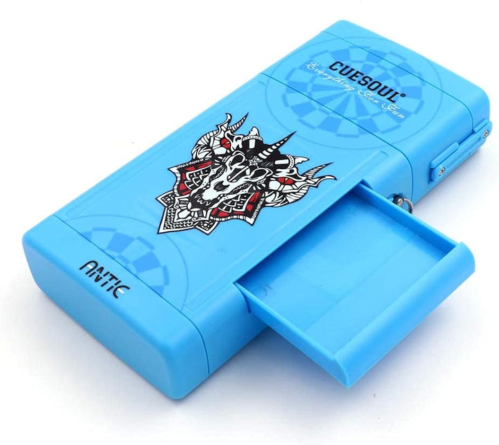 CUESOUL ANTIE Hard Dart Case für 6 Steel Tip Darts/Soft Tip Darts and Extra Dart Tips, Shafts and Fl