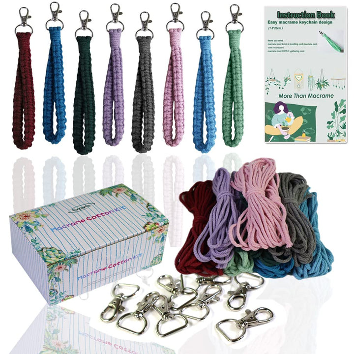 suo long Makramee Kit Makrame Schlüsselanhänger Making Kit Enthält Schlüsselringe Makramee DIY Set S