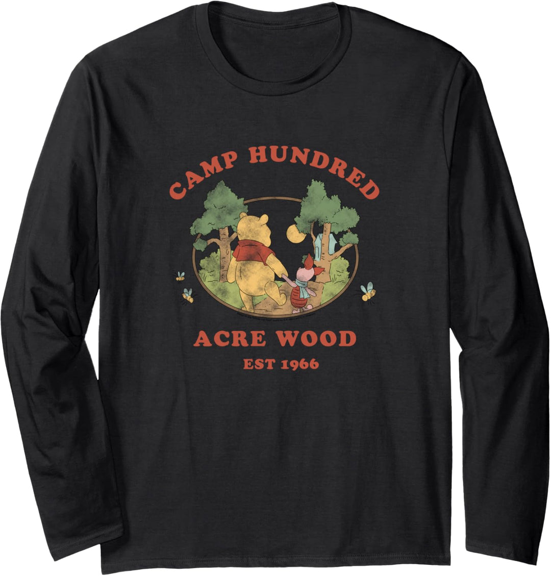 Disney Winnie The Pooh & Piglet Walking Camp 100 Acre Wood Langarmshirt