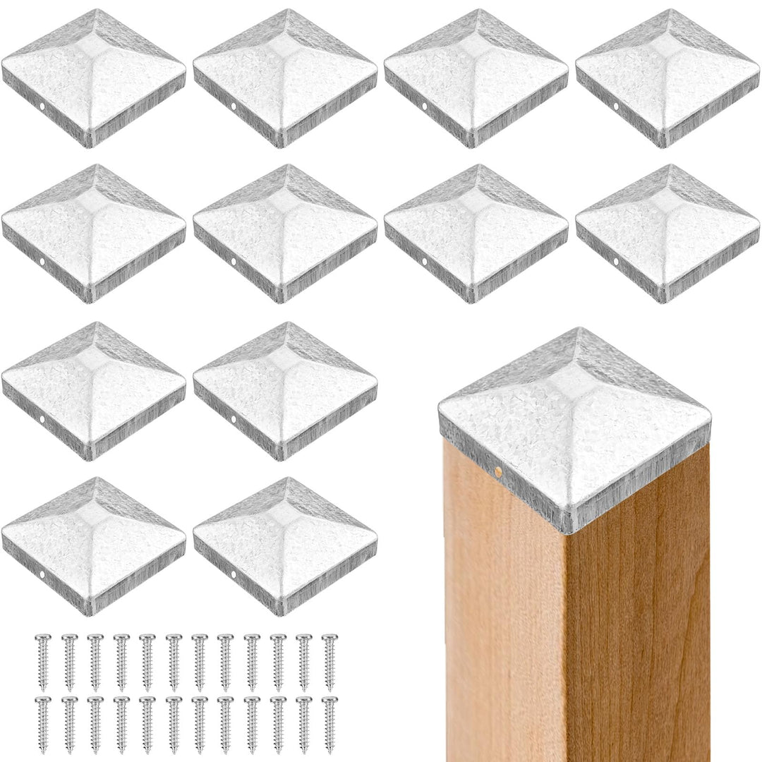 Pfostenkappe,12 Stück Pfostenkappen 7x7cm,Zaunpfosten Kappen,Zaunkappe Zierkappe,Pfostenabdeckung au