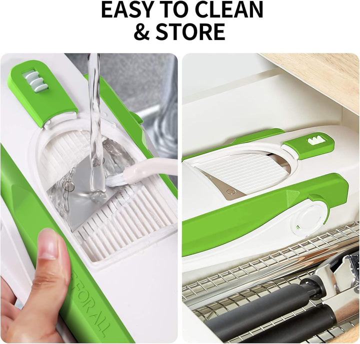 QYKIC Gemüseschneider, ONCE FOR ALL Verstellbar Gemüsehobel Genius Mandoline Vegetable Slicer Kartof