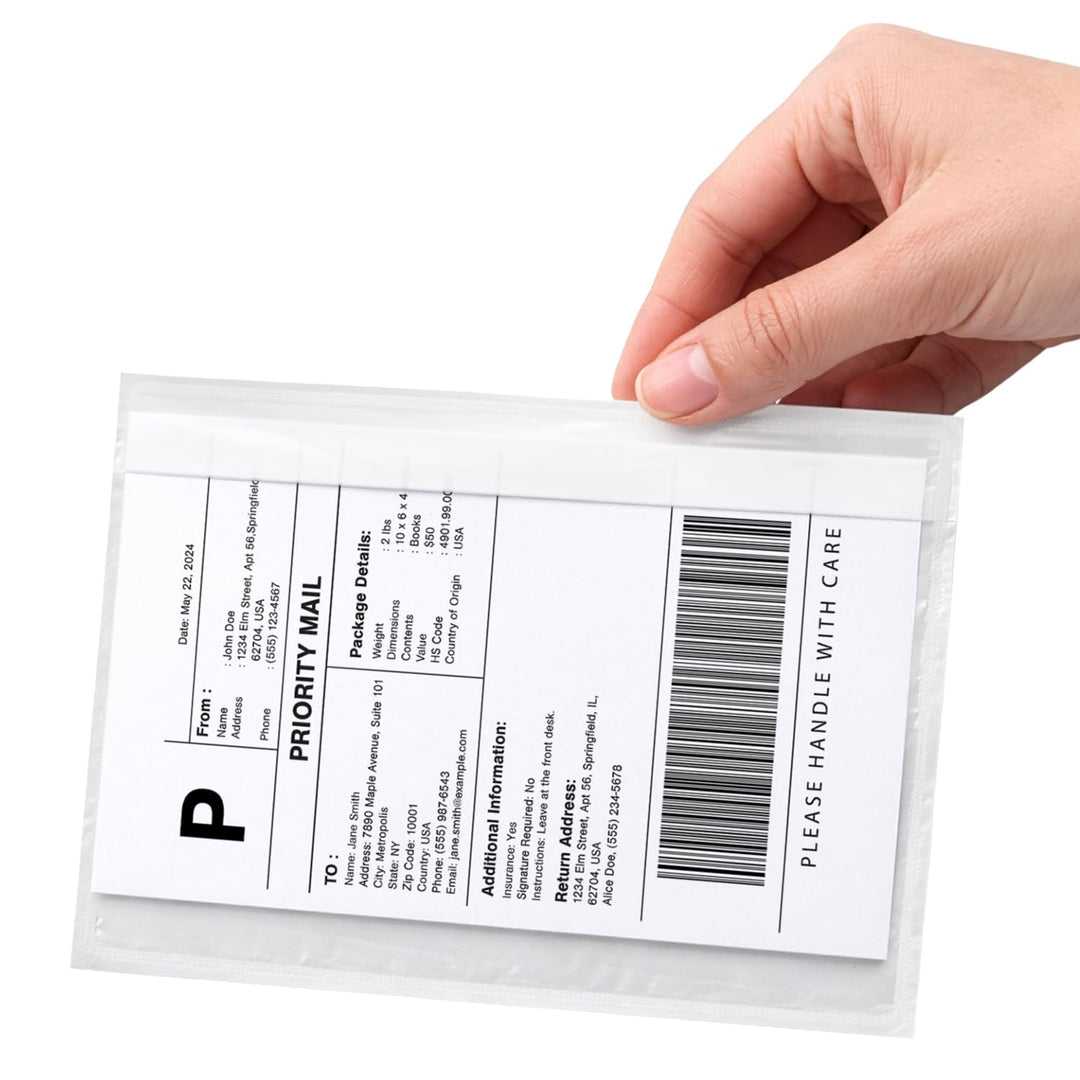 Netuno 250 transparente Lieferscheintaschen DIN C6 16,6 x 11 cm selbstklebende C6 Begleitpapiertasch