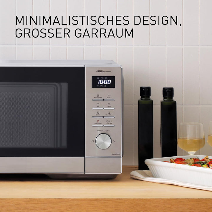 Panasonic NN-GD39QSEPG Grill-Mikrowelle mit Steam+ Topf, 29 l, 1000 W, automatisches Auftauen, Kombi
