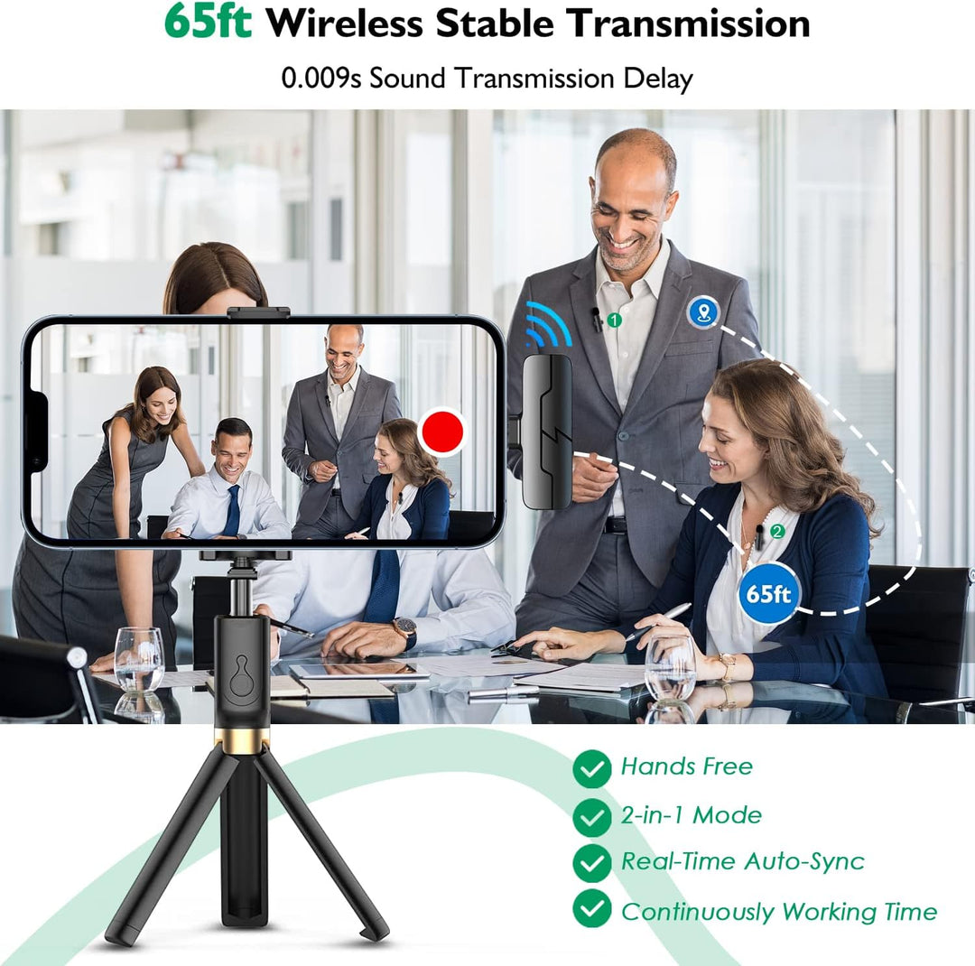 Professionelles kabelloses Lavalier-Ansteckmikrofon für iPhone/iPad – Mini-Clip-Mikrofon für Videoau