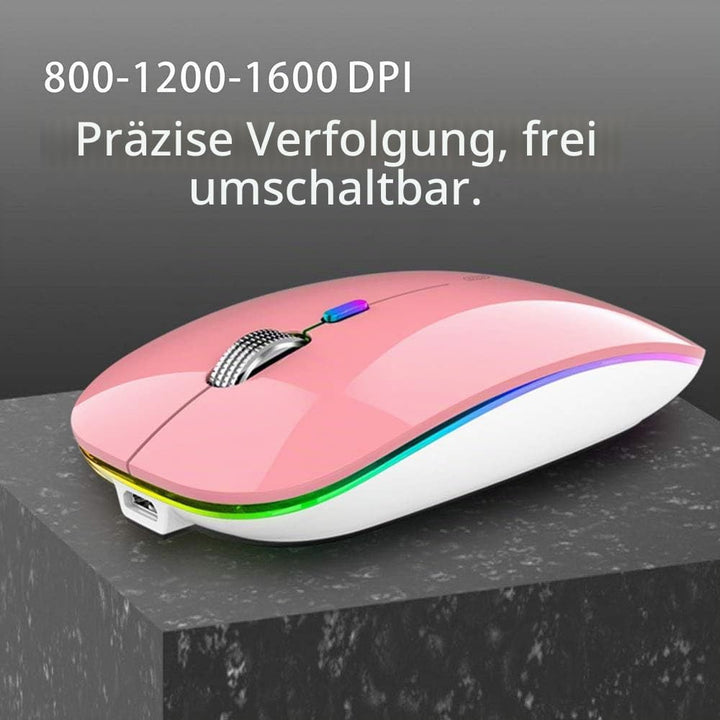 Uiosmuph Bluetooth Maus Kabellose, LED Funkmaus wiederaufladbar Leise Wireless Mouse 2.4GHz Kabellos