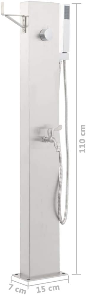 vidaXL Gartendusche mit Wasserhahn Handbrausekopf Modern Pooldusche Aussendusche Campingdusche Regen
