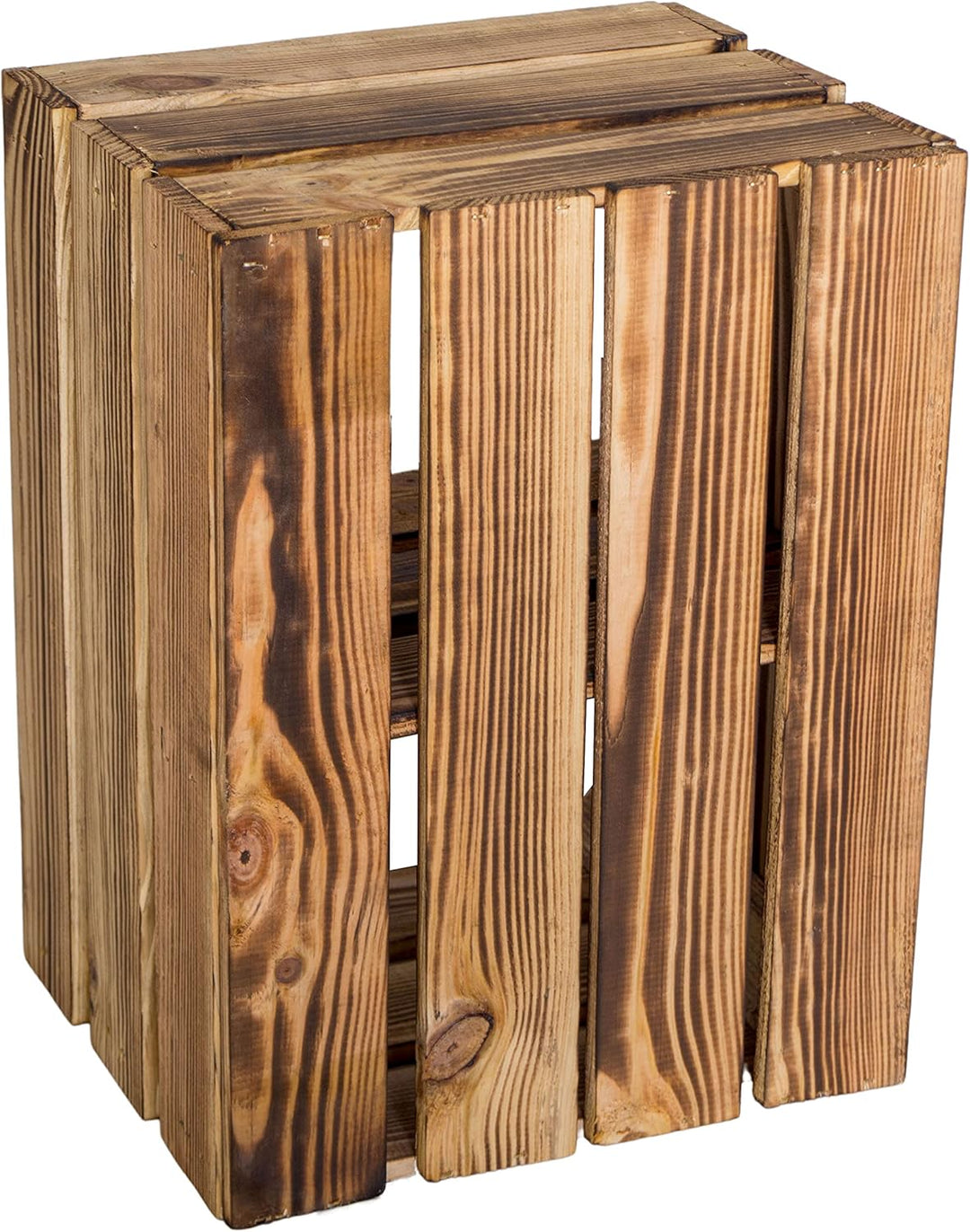 Holzkiste Bella geflammt40 x 30 x 25cm Weinablage Weinaufbewahrung Kindeschuhregal Bücherregal Ablag