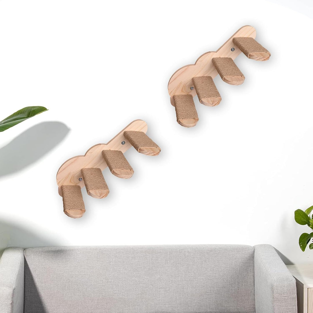 Katzen Wandstufe | Kletterstufen Schwebende Holztreppe Für Die Wand,Möbelregal Sitzstufen Für Schlaf