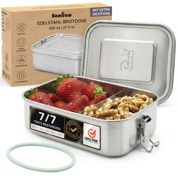 Bambaw Edelstahl Brotdose Schule 800ml | Bentobox Lunchbox Kinder &amp; Erwachsene | Bento Box Japanisch