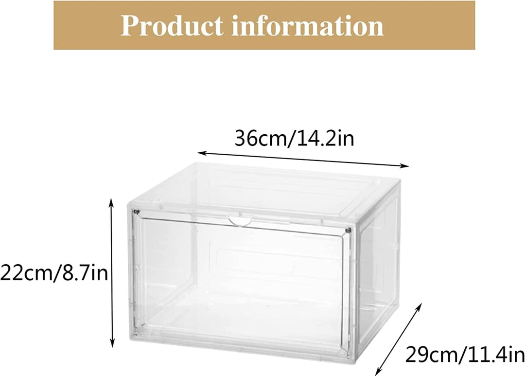 Schuhbox, Transparente Stapelbare Schuh Boxen, Faltbar Durchsichtige Schuhboxen Schuhschrank Aufbewa
