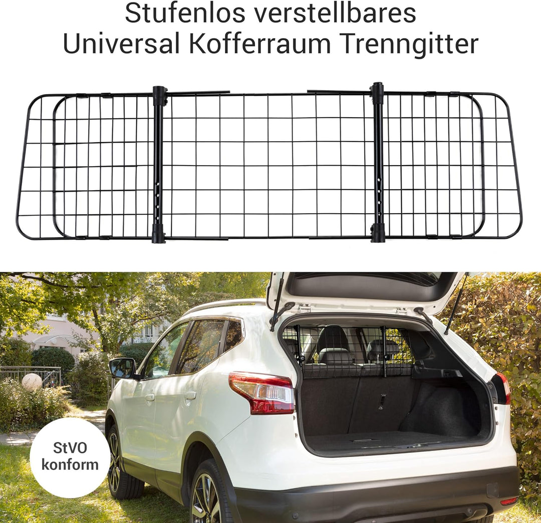 Doctor Bark Kofferraum Hundegitter Auto - Universal Trenngitter Kofferraum stufenlos verstellbar