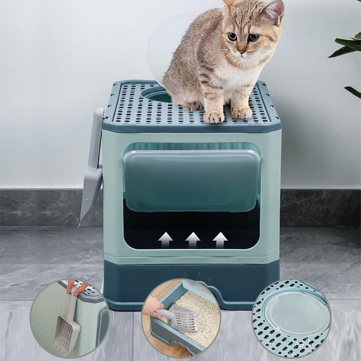 OHMG Katzenklo,Vollständig Geschlossene Katzentoilette mit Deckel Schubladentyp Desodorierende Cat L