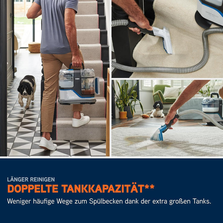 Vax SpotWash Max Duo Fleckenreiniger Leistungsstarker Teppich-und Polsterreiniger Gerät mit SpinScru
