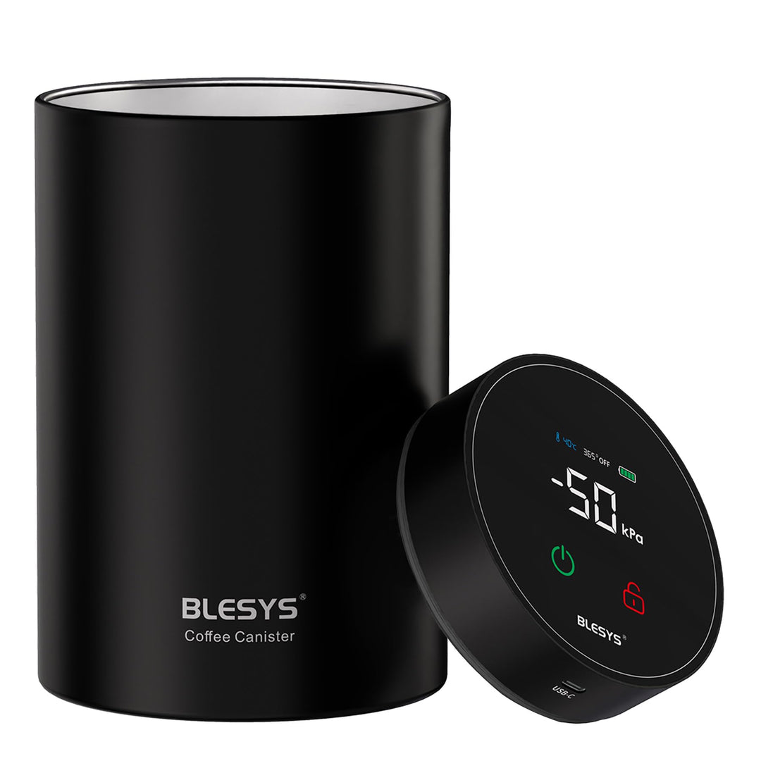 BLESYS Smarter Kaffee Vakuumbehälter Luftdichter, Automatischer Lebensmittelbehälter aus Edelstahl m