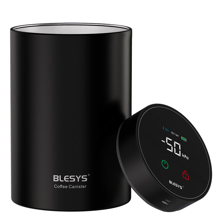 BLESYS Smarter Kaffee Vakuumbehälter Luftdichter, Automatischer Lebensmittelbehälter aus Edelstahl m