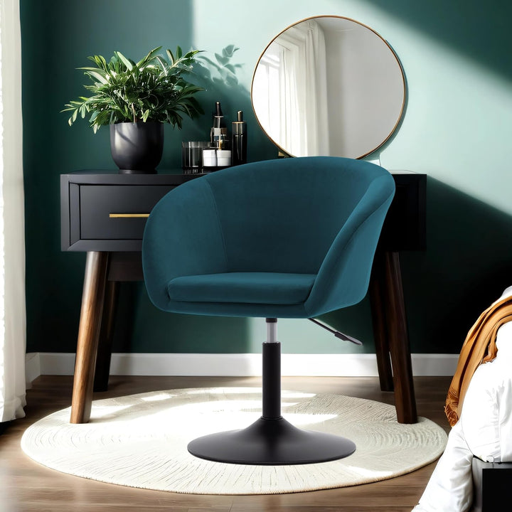 Duhome Schminkstuhl Höhenverstellbar, Lounge Sessel aus Samt Drehbar Cocktailsessel Drehstuhl mit Ar