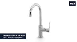 GROHE BauLoop - Einhand-Waschtischarmatur (L-Size, mit Keramikkartusche, Einlochmontage), chrom, 237