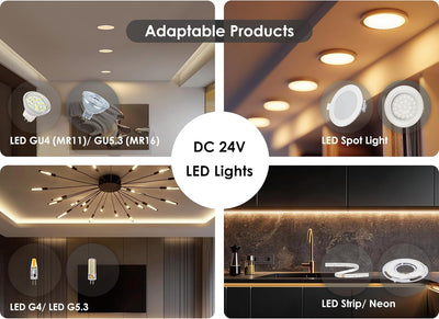 illuburg LED Trafo 24V 120W Flackerfrei für LED Strip Lampe LED Netzteil Treiber Transformator Drive