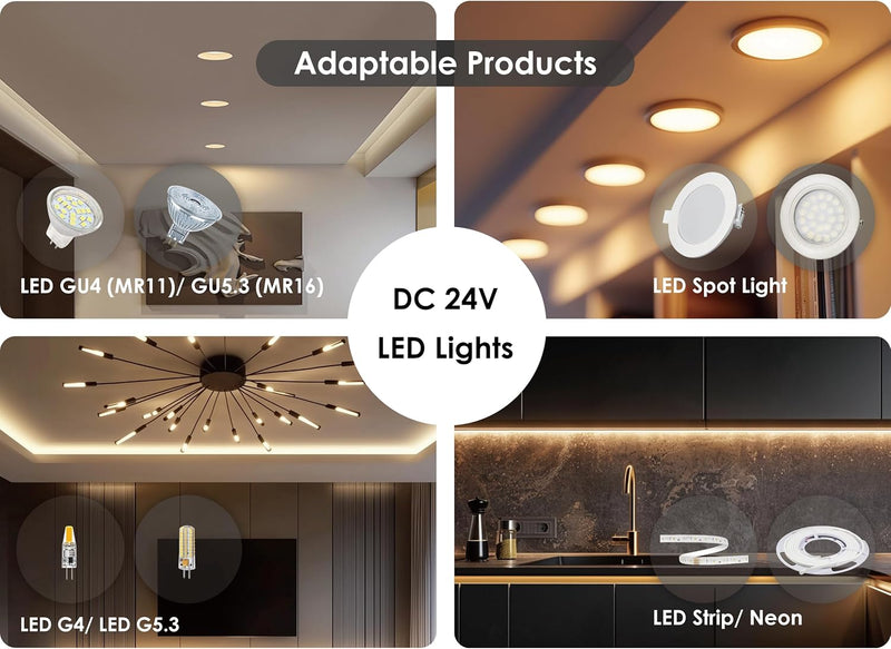 illuburg LED Trafo 24V 120W Flackerfrei für LED Strip Lampe LED Netzteil Treiber Transformator Drive