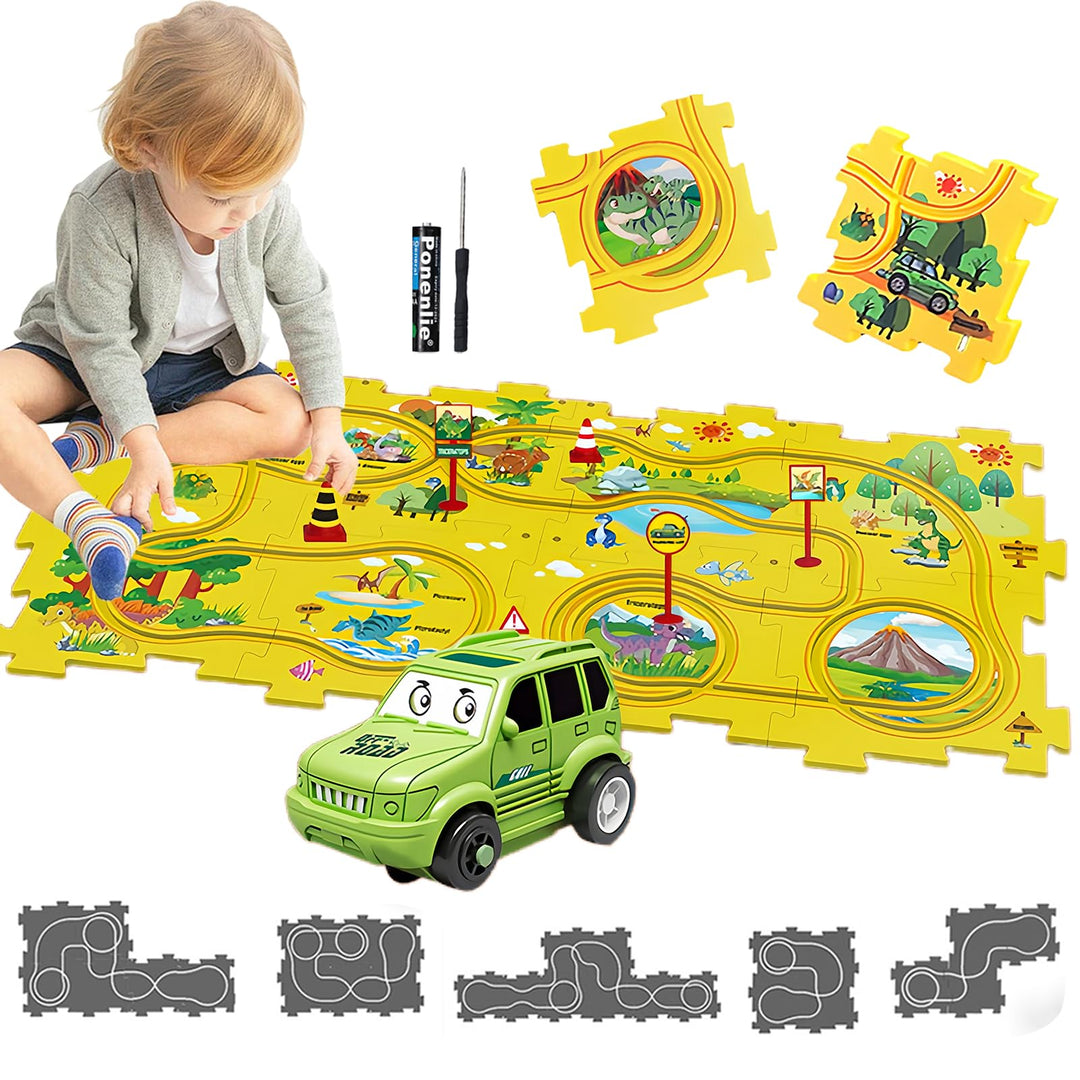 Auto Spielzeug Autorennbahn Spielzeugauto 8pcs DIY-Puzzlebahn für Kinderspielzeug DIY-Route Cars Spi