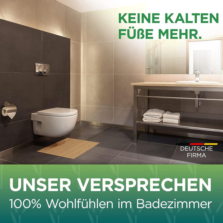 Green'n'Modern Toilettenmatte Bambus I Klomatte 50 x 50 cm WC Vorleger aus Holz I WC Matte Bambusbad