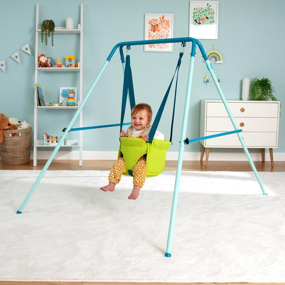 TP Toys Foldaway Baby Swing – Kompakte, pulverbeschichtete Metallschaukel für den Innen- und Aussenb
