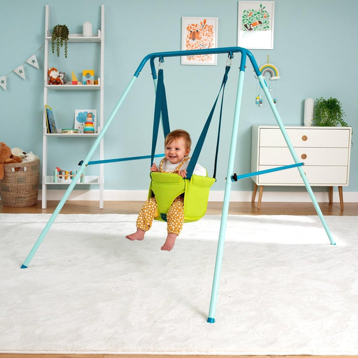 TP Toys Foldaway Baby Swing – Kompakte, pulverbeschichtete Metallschaukel für den Innen- und Aussenb
