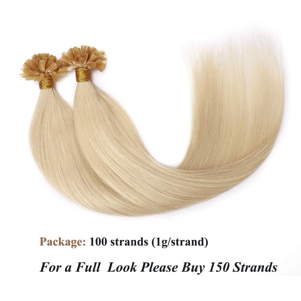 SEGO U Tip Extensions Haare Bonding Echthaar Bonded Haarverlangerung Keratin 1g/Strähne 50g 14"(35cm