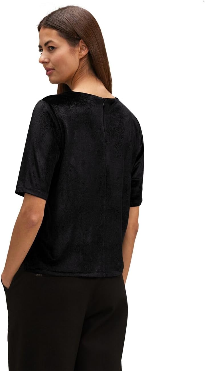Street One Damen Samtshirt 36 Schwarz, 36 Schwarz
