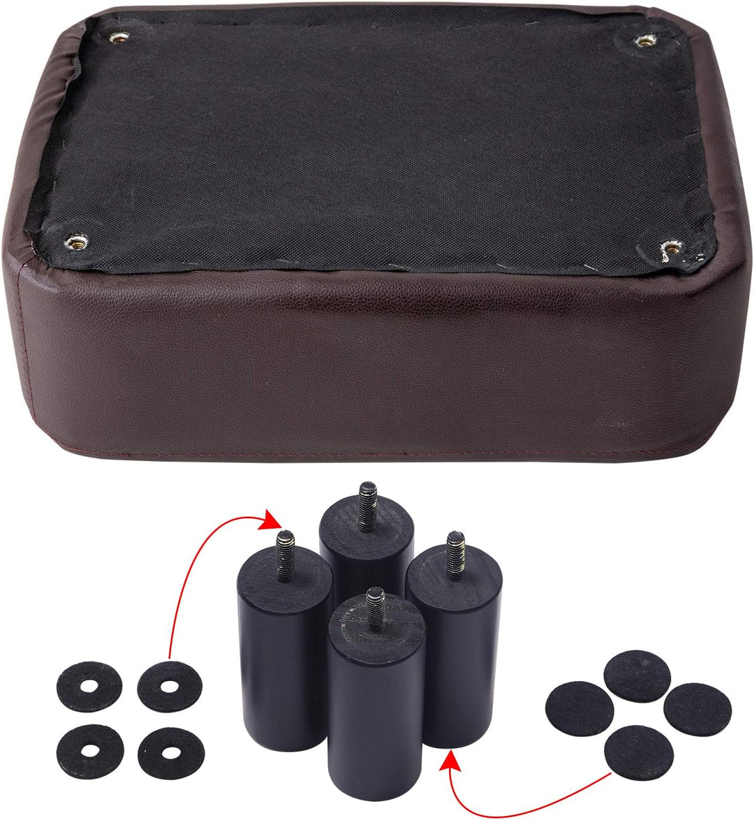 YMYNY Rechteckiger Fusshocker Sitzbank, 42 x 29 x 23 cm, Gepolsterter Hocker aus PU-Leder, mit Holzb