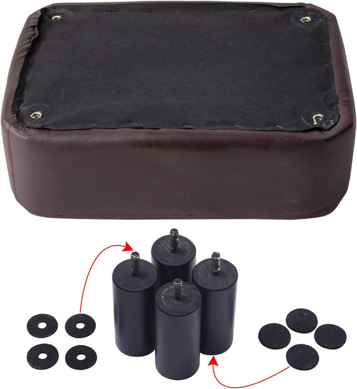 YMYNY Rechteckiger Fusshocker Sitzbank, 42 x 29 x 23 cm, Gepolsterter Hocker aus PU-Leder, mit Holzb